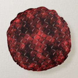 Graue Quadrate im 3D-Stil mit Kohleflecken Rundes Kissen