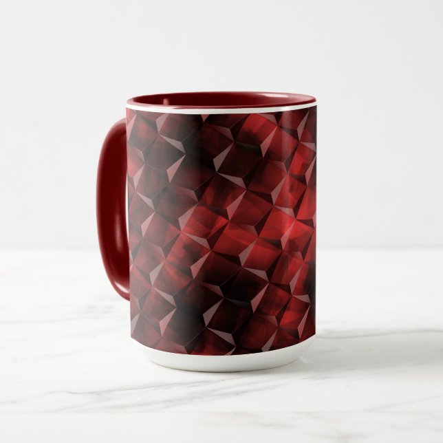 Graue Quadrate im 3D-Stil mit Kohleflecken Tasse (Vorderseite Links)