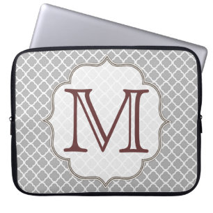Graue Quarterfolie Latti Monogram 15" Laptop Case
