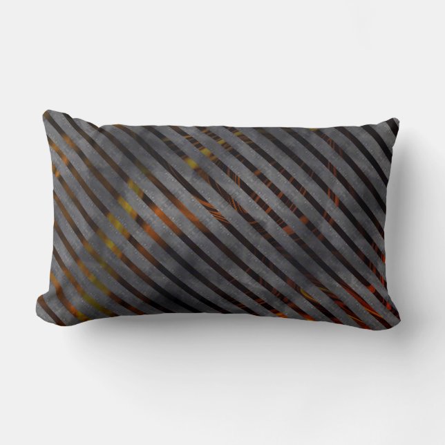 Graue Querschnitte oder Kohlebänder? Gold Red Lendenkissen (Vorderseite)