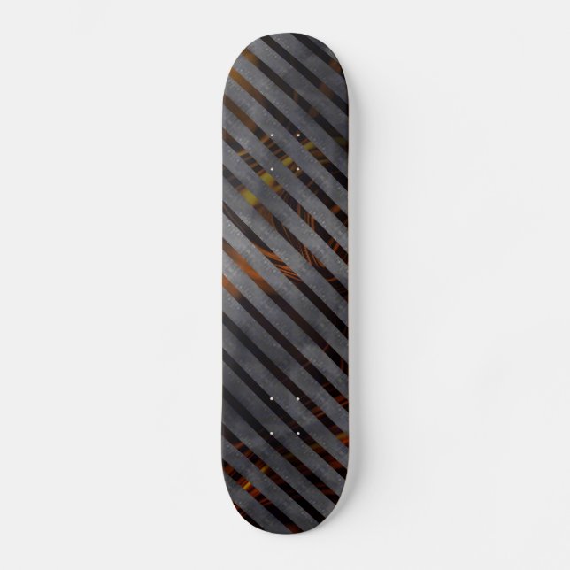 Graue Querstreifen, Karbon-Bänder, goldrot Skateboard (Vorderseite)