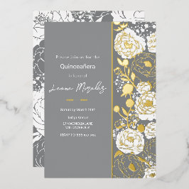 Graue Quinceañera Einladung