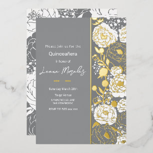 Graue Quinceañera Einladung