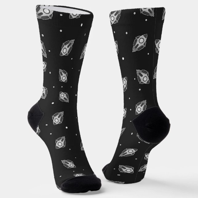 Graue Raketensocken Socken (Gewinkelt)