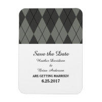 Graue Raute Save the Date Flexi Magnet