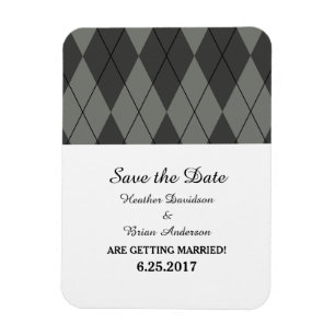 Graue Raute Save the Date Flexi Magnet