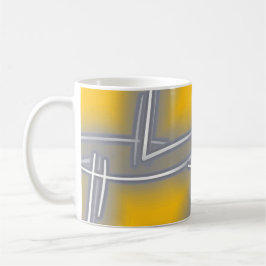 Graue rechteckige Abstrakte Kunst Kaffeetasse