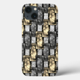 Graue rechteckige, geschnitzte und gefärbte Stücke Case-Mate iPhone Hülle