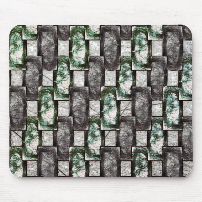 Graue rechteckige, geschnitzte und grün gefärbte S Mousepad (Vorne)