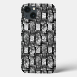 Graue rechteckige Teller, geschnitzt und gefärbt Case-Mate iPhone Hülle