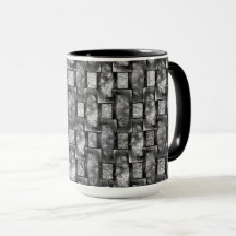 Graue rechteckige Teller, geschnitzt und gefärbt