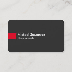 Graue Red Modern Rounded Consultant Business Card Visitenkarte
