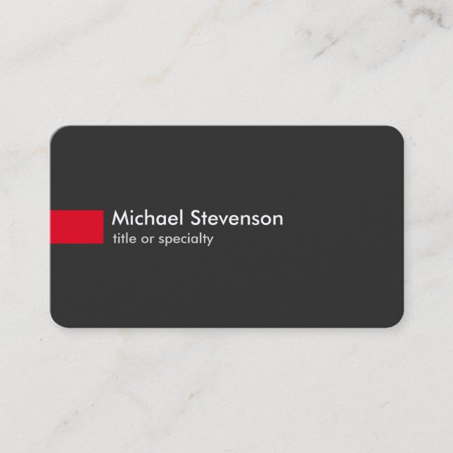 Graue Red Modern Rounded Consultant Business Card Visitenkarte (Vorderseite)