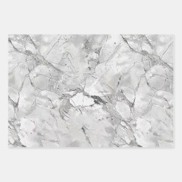 Graue "Regal Stone Vein" Marmortextur Wrapping Pa Geschenkpapier Set