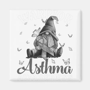 Graue Ribbon Asthma Awareness Warrior Butterfly Magnet