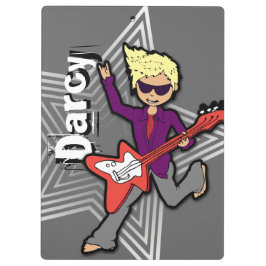 Graue Rockstar-Gitarre Blonde-Name-Zwischenablage Klemmbrett