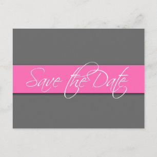 Graue Rosa-Save the Date Postkarte