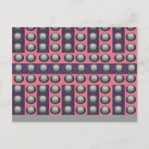 Graue, rosa und violette Punktmuster Postkarte