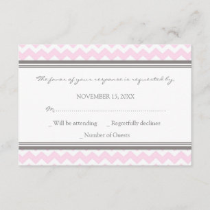 Graue rosa Zickzack UAWG Hochzeits-Karte RSVP Karte