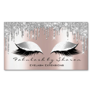Graue Rose Glitzer Spark Tropfens Makeup Artist La Magnetische Visitenkarte
