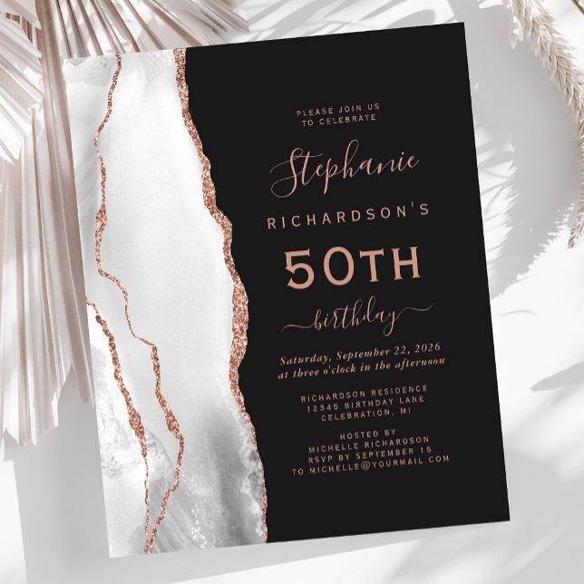 Graue Rose Gold Agate 50. Geburtstag (Von Creator hochgeladen)