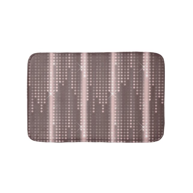 Graue Rose Goldpolka-Punktmatrix Badematte (Vorderseite)
