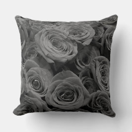 Graue Rose, graues Foto Kissen