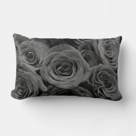 Graue Rose, graues Foto Lendenkissen