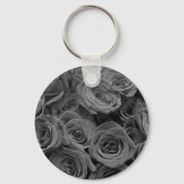 Graue Rose, graues Foto Schlüsselanhänger