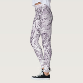 Graue Rose Leggings