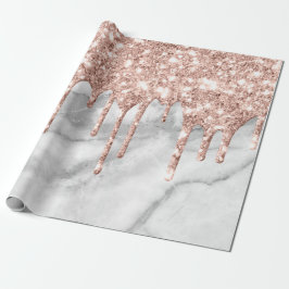 Graue Rose Pulverstaub Marmormor Tropfen Glitzer M Geschenkpapier