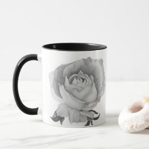 Graue Rose Zweifarben-Tasse Tasse
