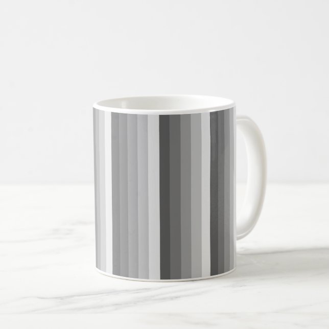 Graue Schattenstreifen Kaffeetasse (VorderseiteRechts)