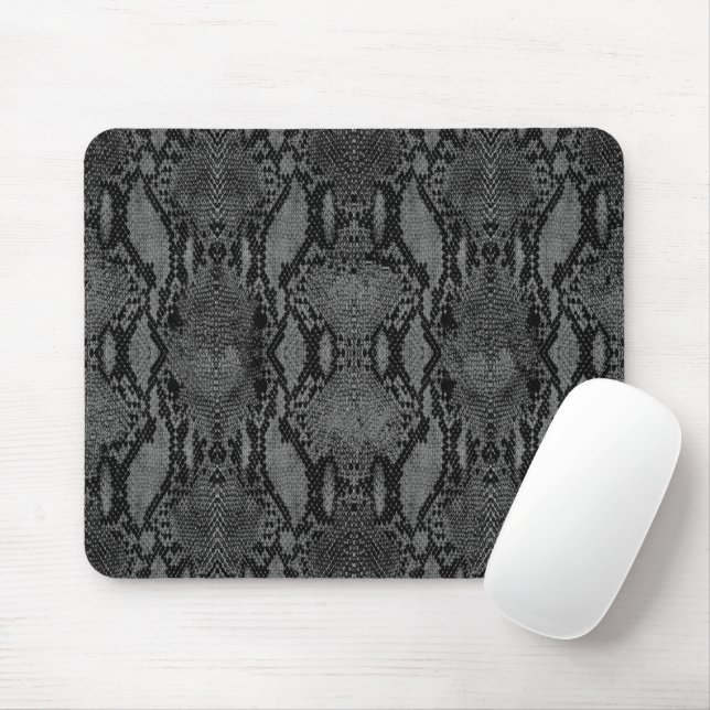Graue Schlange Skin Print Mousepad (Mit Mouse)