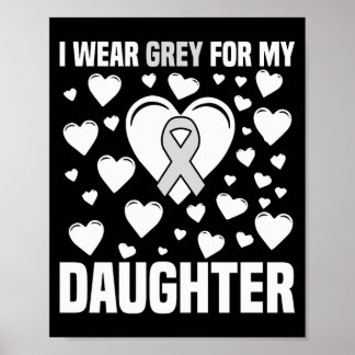 Graue Schleife Awareness für Meine Tochter Unterst Poster