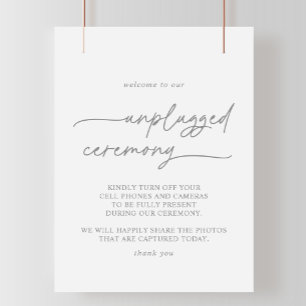 Graue, schlichte, minimalistische, unplugged Zerem Poster