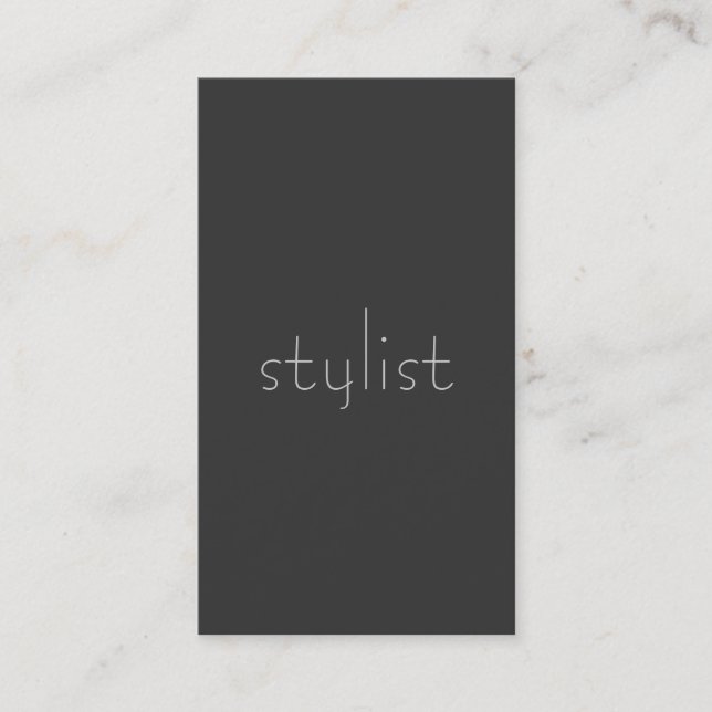 Graue Schlichte Stylist-Visitenkarte Visitenkarte (Vorderseite)