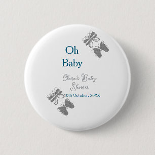 Graue Schmetterlingsblauer Babydusche - Babybett Button