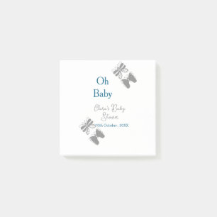 Graue Schmetterlingsblauer Babydusche - Babybett Post-it Klebezettel