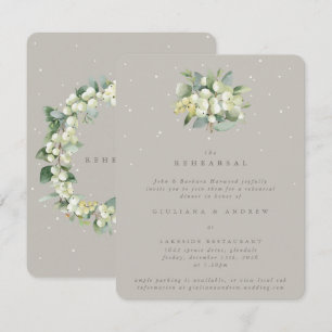 Graue Schneebeere + Eukalyptus Hochzeitsprobe Begleitkarte