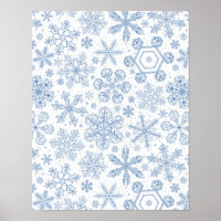 Graue Schneeflocken auf weißem Grund