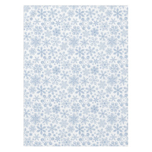 Graue Schneeflocken auf weißem Grund Tischdecke