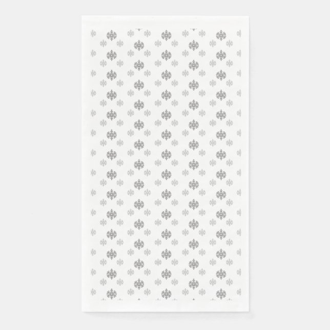 Graue Schneeflocken Serviette (Vorderseite)
