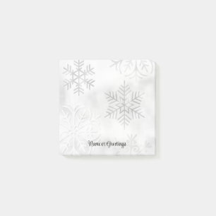 Graue Schneeflocken Snow Personal Post It Note Pad Post-it Klebezettel