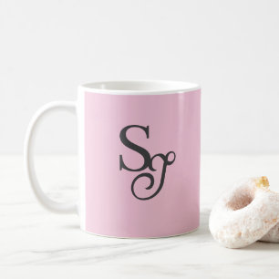 Graue Schrift Anfangsfarbe Rosa Kaffeetasse