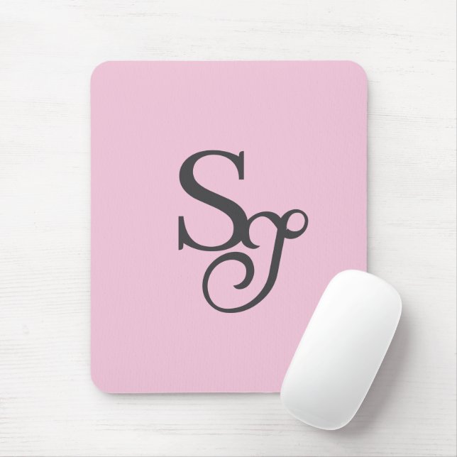 Graue Schrift Anfangsfarbe Rosa Mousepad (Mit Mouse)