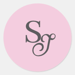 Graue Schrift Anfangsfarbe Rosa Runder Aufkleber