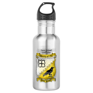 Graue Schule der Zauberei wickelt Wasser-Flasche Edelstahlflasche