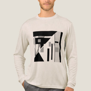 Graue schwarz geometrische Slanted MCM Abstrakte K Tri-Blend Shirt