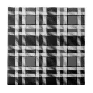 Graue Schwarz-weiße Flannel Kariertes Tartan Desig Fliese